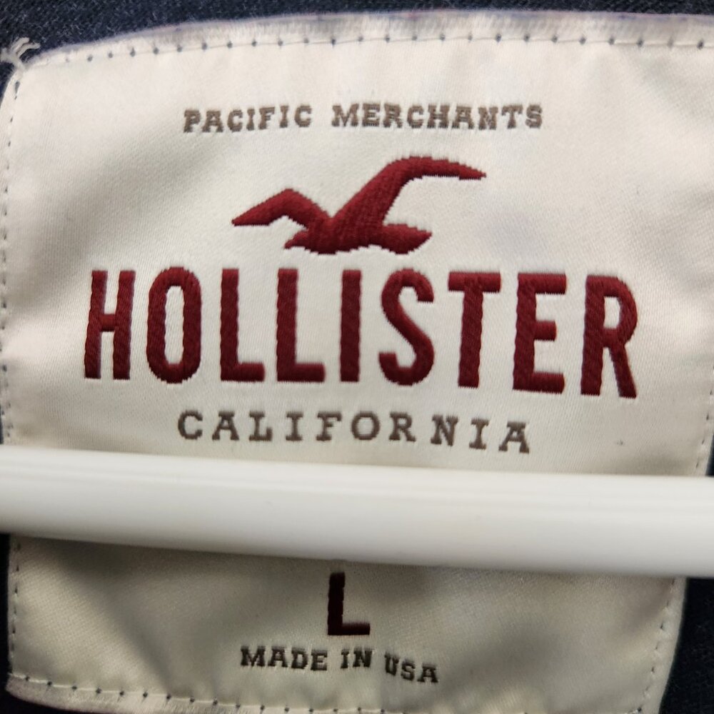 Hollister Sweatshirts Hoodie Navy Made in the USA, Size L - Picture 4 of 8